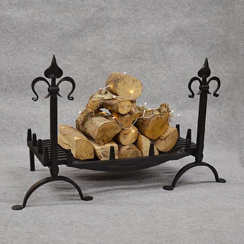 Antique Fire Basket Chimney Hearth Fireplace Iron Grate C1900