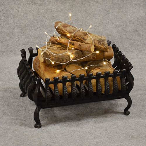 Antique Fire Basket Chimney Hearth Fireplace Iron Grate C1900