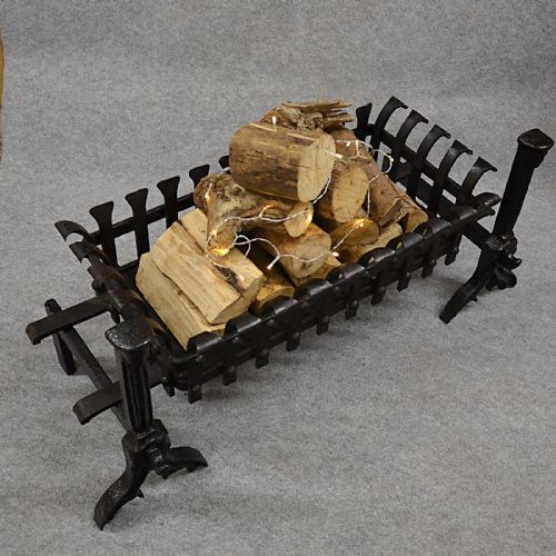 fig 2. Antique Fire Basket Chimney Hearth Fireplace Iron Grate c1900
