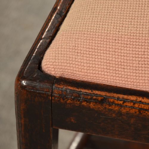 fig 2. Antique Pair Dining Side Chairs Quality Needlepoint Mahogany Hepplewhite c1790