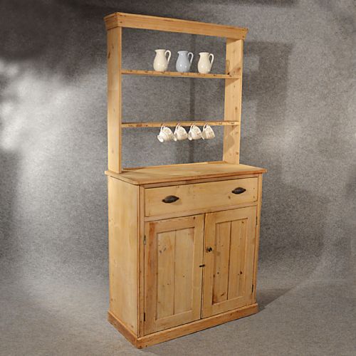 Antique Victorian Pine Dresser Welsh Country Kitchen Display Plate Rack C1880