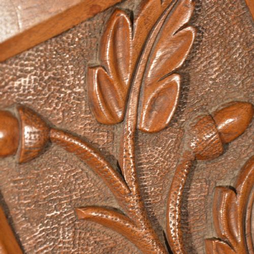 fig 3. Antique Log Bin Coal Purdonium Fire Side Hearth Store Arts & Crafts Walnut c1900