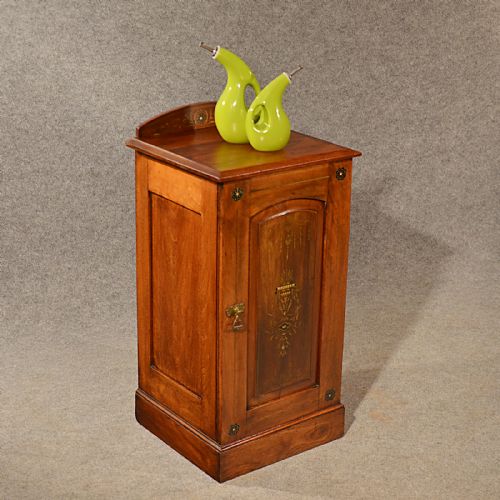 Antique Cabinet Narrow Pot Cupboard Bedside Unit Arts & Crafts Victorian C1900