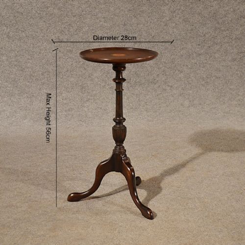 fig 1. Antique Mahogany Table Lamp Occasional Side Tripod Wine English Victorian c1900