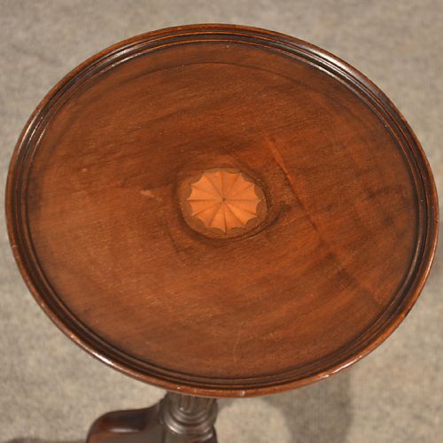 fig 2. Antique Mahogany Table Lamp Occasional Side Tripod Wine English Victorian c1900