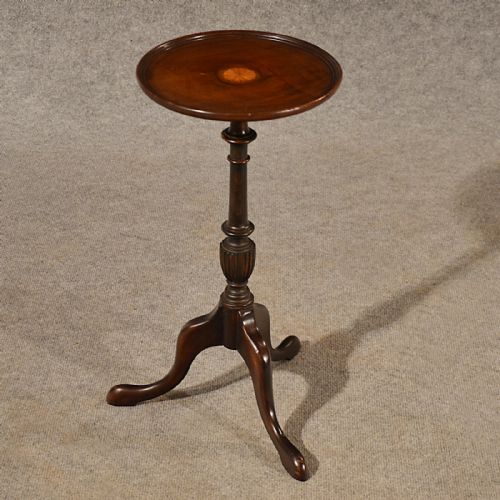 fig 3. Antique Mahogany Table Lamp Occasional Side Tripod Wine English Victorian c1900