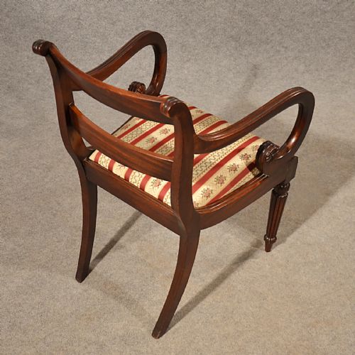 fig 3. Antique Scroll Arm Study Desk Elbow Side Chair Quality English Regency c1830