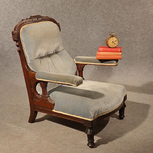 Antique Armchair Walnut Club Lounge Salon Easy Chair English Victorian C1900