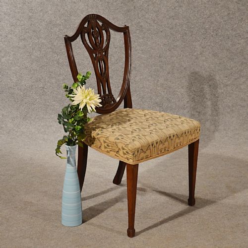 Antique Side Chair Study Desk Hall Dining Victorian Hepplewhite Revival C1880