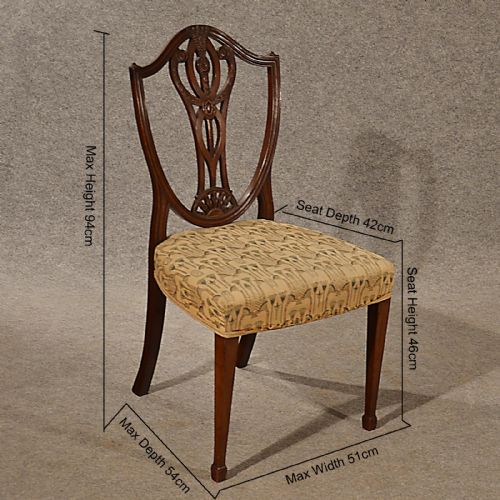 fig 1. Antique Side Chair Study Desk Hall Dining Victorian Hepplewhite Revival c1880