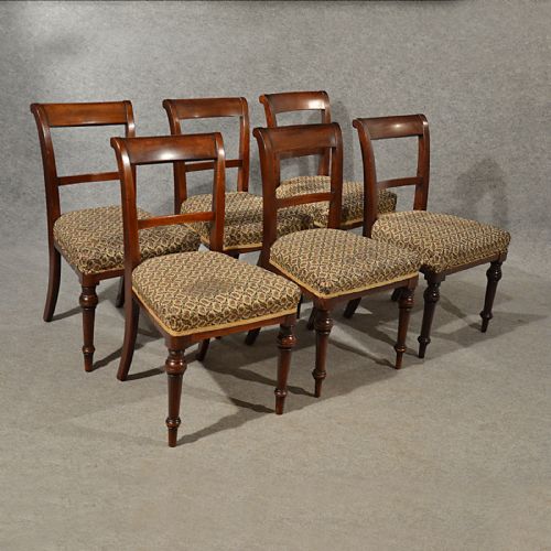 Antique Dining Chairs Quality Set of 6 English Victorian Nautical Interest C1890