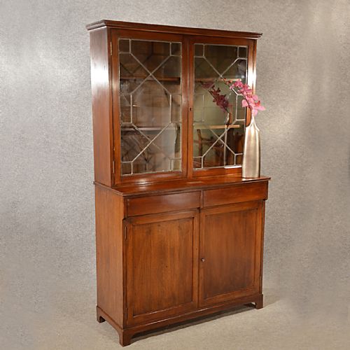 Antique Oak Display Bookcase Cabinet Quality English Edwardian C1910