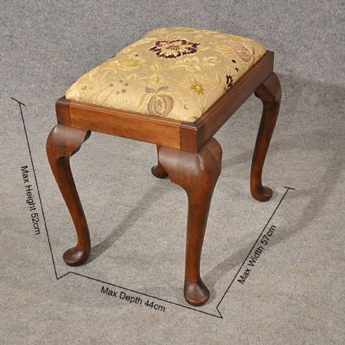 fig 1. Antique Dressing Music Fireside Stool Footstool Mahogany English Victorian c1900