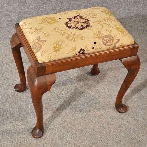 fig 2. Antique Dressing Music Fireside Stool Footstool Mahogany English Victorian c1900