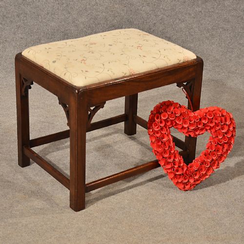 Antique Dressing Music Fireside Stool Footstool Mahogany English Victorian C1900