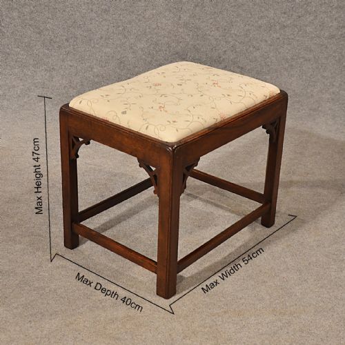 fig 1. Antique Dressing Music Fireside Stool Footstool Mahogany English Victorian c1900