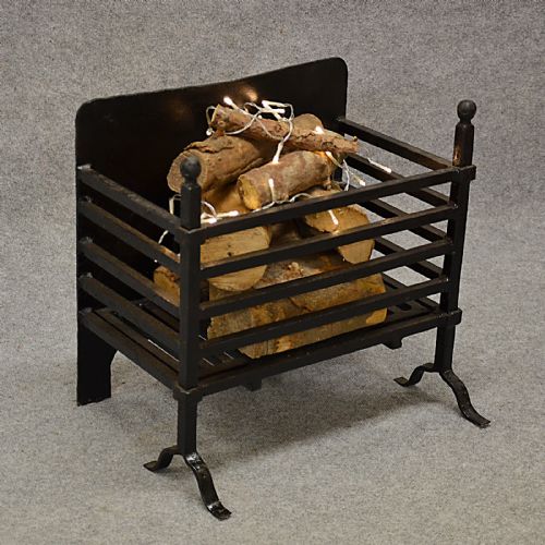 Antique Deep Fire Basket Chimney Hearth Fireplace Iron Grate C1900