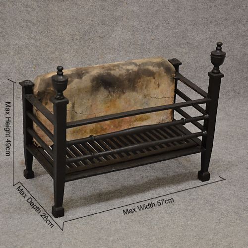 fig 1. Antique Fire Basket Chimney Hearth Fireplace Iron Grate c1900