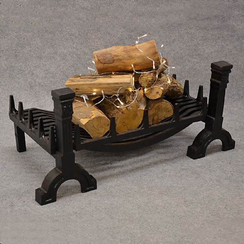 Antique Fire Basket Chimney Hearth Fireplace Iron Grate C1900