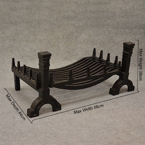 fig 1. Antique Fire Basket Chimney Hearth Fireplace Iron Grate c1900