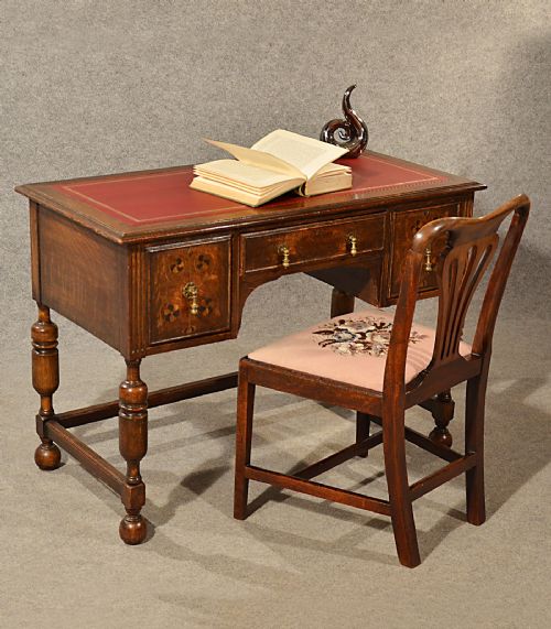 Antique Oak Desk Leather Quality Library Writing Table English Victorian C1880