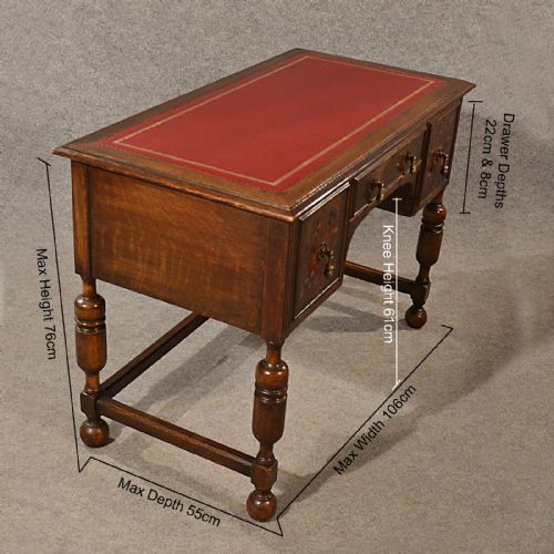 fig 1. Antique Oak Desk Leather Quality Library Writing Table English Victorian c1880