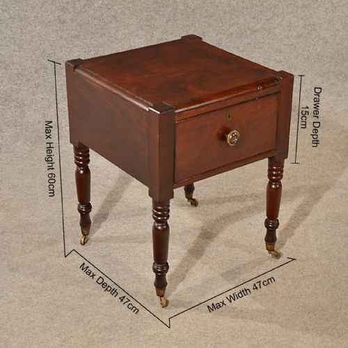 fig 1. Antique Side Bedside Table Small Cabinet Georgian English Mahogany c1800