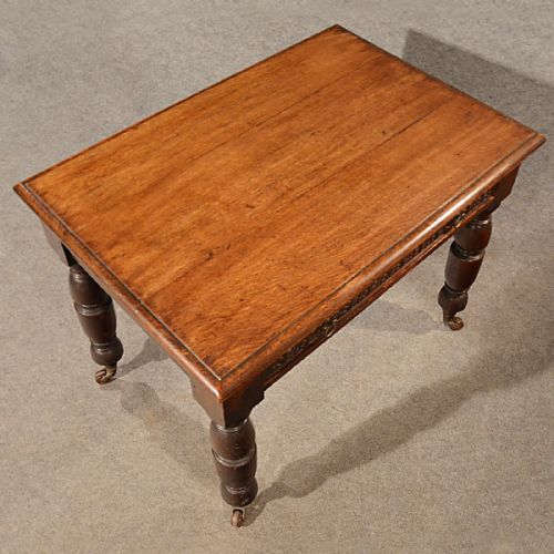 fig 3. Antique Desk Library Writing Table Victorian English Carved Oak c1880