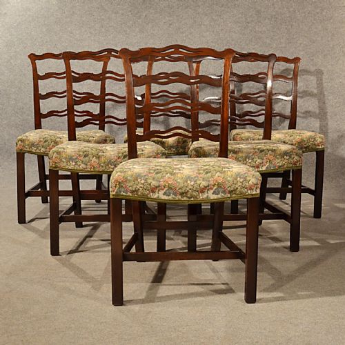 Antique Dining Chairs Wide Top Quality Set of 7 Irish Victorian Mahogany C1900