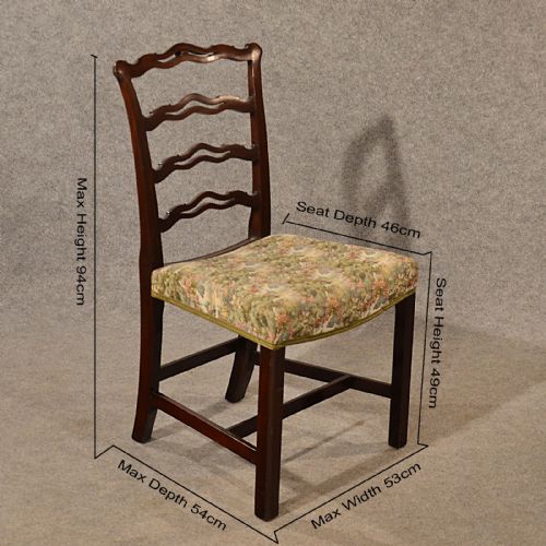 fig 1. Antique Dining Chairs Wide Top Quality Set of 7 Irish Victorian Mahogany c1900
