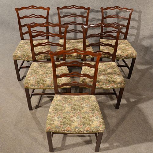 fig 2. Antique Dining Chairs Wide Top Quality Set of 7 Irish Victorian Mahogany c1900