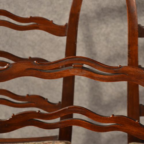 fig 4. Antique Dining Chairs Wide Top Quality Set of 7 Irish Victorian Mahogany c1900