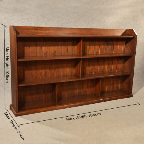 fig 1. Antique Long Bookcase Large Library Cabinet Quality English Edwardian c1910