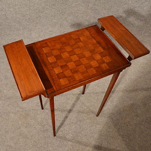 fig 3. Antique Chess Table Games Lamp Wine Side Mahogany English Edwardian c1910