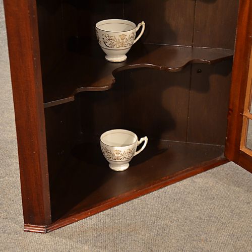 fig 2. Antique Corner Cupboard English Victorian Wall Cabinet Astragal Glazed c1900