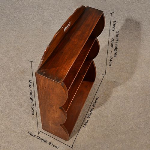 fig 1. Antique Bookcase Display Shelves Wall or Floor English Georgian Mahogany c1800