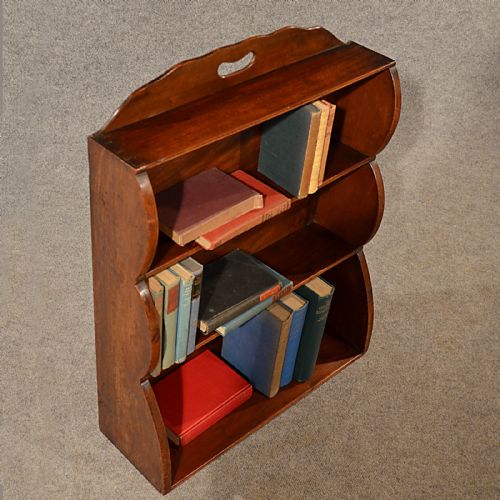 fig 3. Antique Bookcase Display Shelves Wall or Floor English Georgian Mahogany c1800