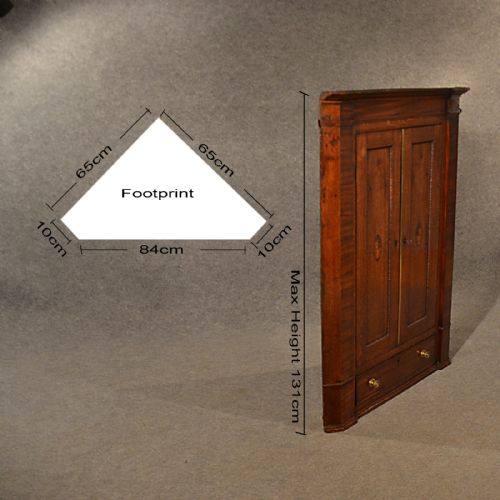 fig 1. Antique Oak Corner Cupboard Quality Large English Georgian Display Cabinet c1780
