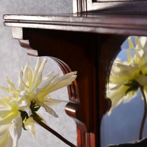 fig 3. Antique Wall Mirror Over Mantle Display Shelf English Victorian Walnut c1900