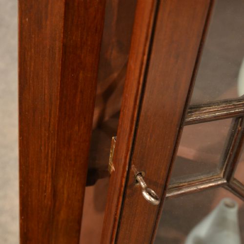 fig 2. Antique Corner Cupboard English Victorian Wall Cabinet Astragal Glazed c1900
