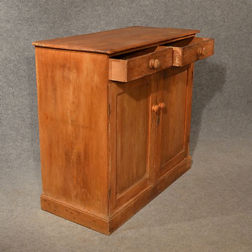 fig 2. Antique Pine Cabinet Cupboard Dresser Base Original English Victorian c1900