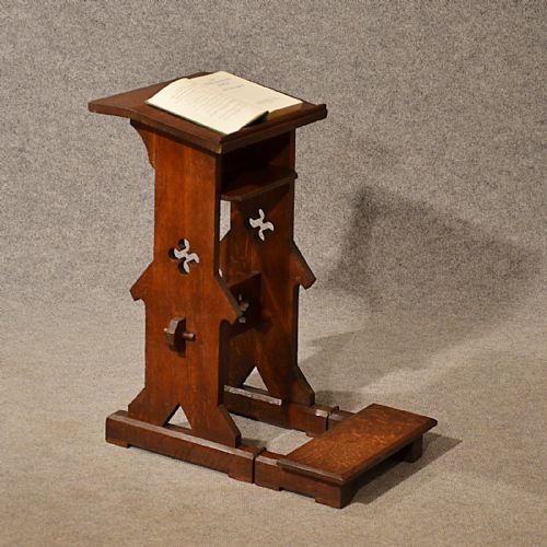 Antique Oak Lectern Bible Prayer Stand Victorian English Ecclesiastical C1880