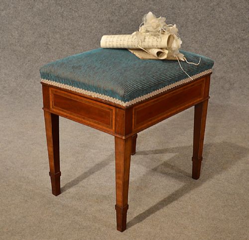 Antique Music Piano Stool Seat with Storage Top Quality English Edwardian C1910