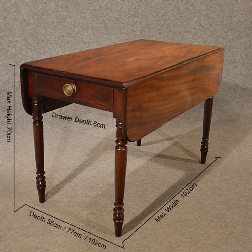 fig 1. Antique Table Pembroke Drop Leaf Lamp Dining Display Fine English Regency c1830