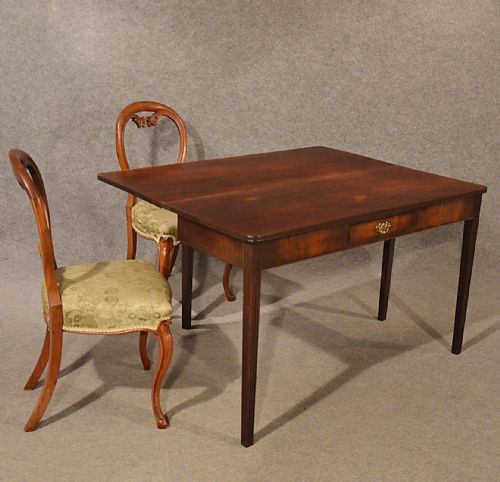 fig 3. Antique Side Dining Card Fold Over Hall Table Large 4' English Georgian c1800