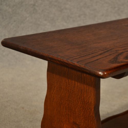 fig 3. Antique Oak Bench 4' Settle Pew Wide Seat Quality English Late Edwardian c1910