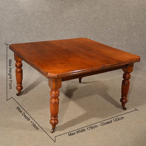 fig 1. Antique Extending Kitchen Dining Table Mahogany Victorian 4 - 8 Seater c1890