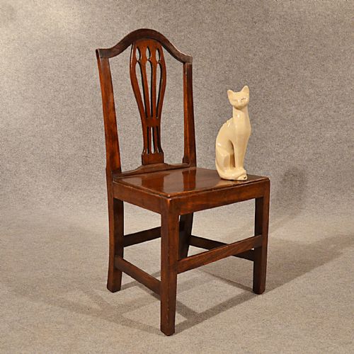 Antique Oak Side Study Desk Dining Chair English Georgian Hepplewhite C1790