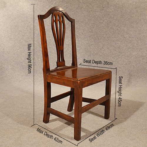 fig 1. Antique Oak Side Study Desk Dining Chair English Georgian Hepplewhite c1790