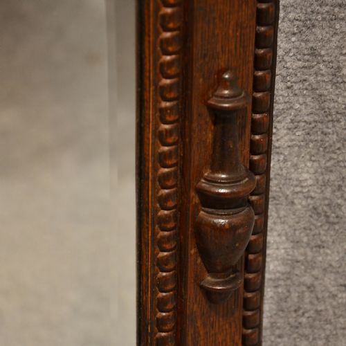 fig 3. Antique Oak Mirror Overmantle English Edwardian Quality Bevelled Glass c1910